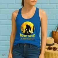 Bigfoot Saw Me Nobody Believes Him Funny Halloween Costume Women's Tank Top thumb 2