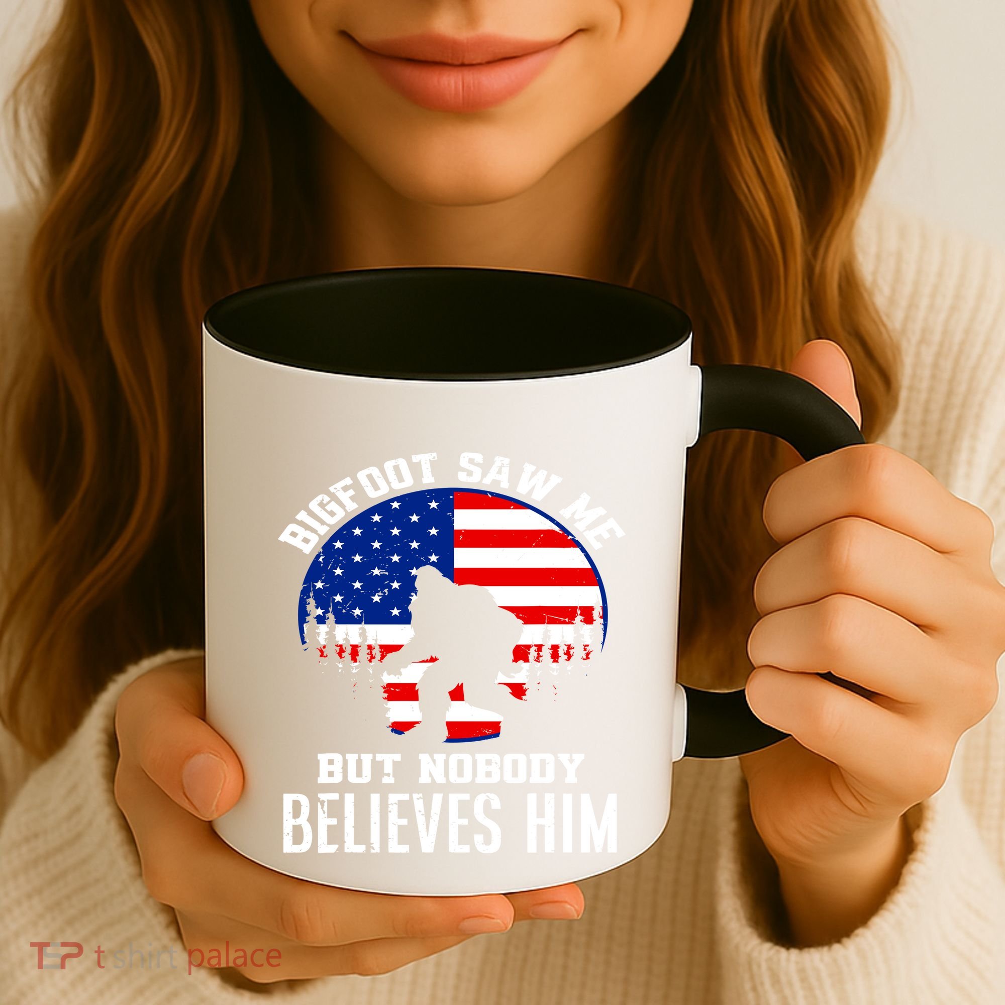 Bigfoot Saw Me But Nobody Believes Him Funny Bigfoot Coffee Mug