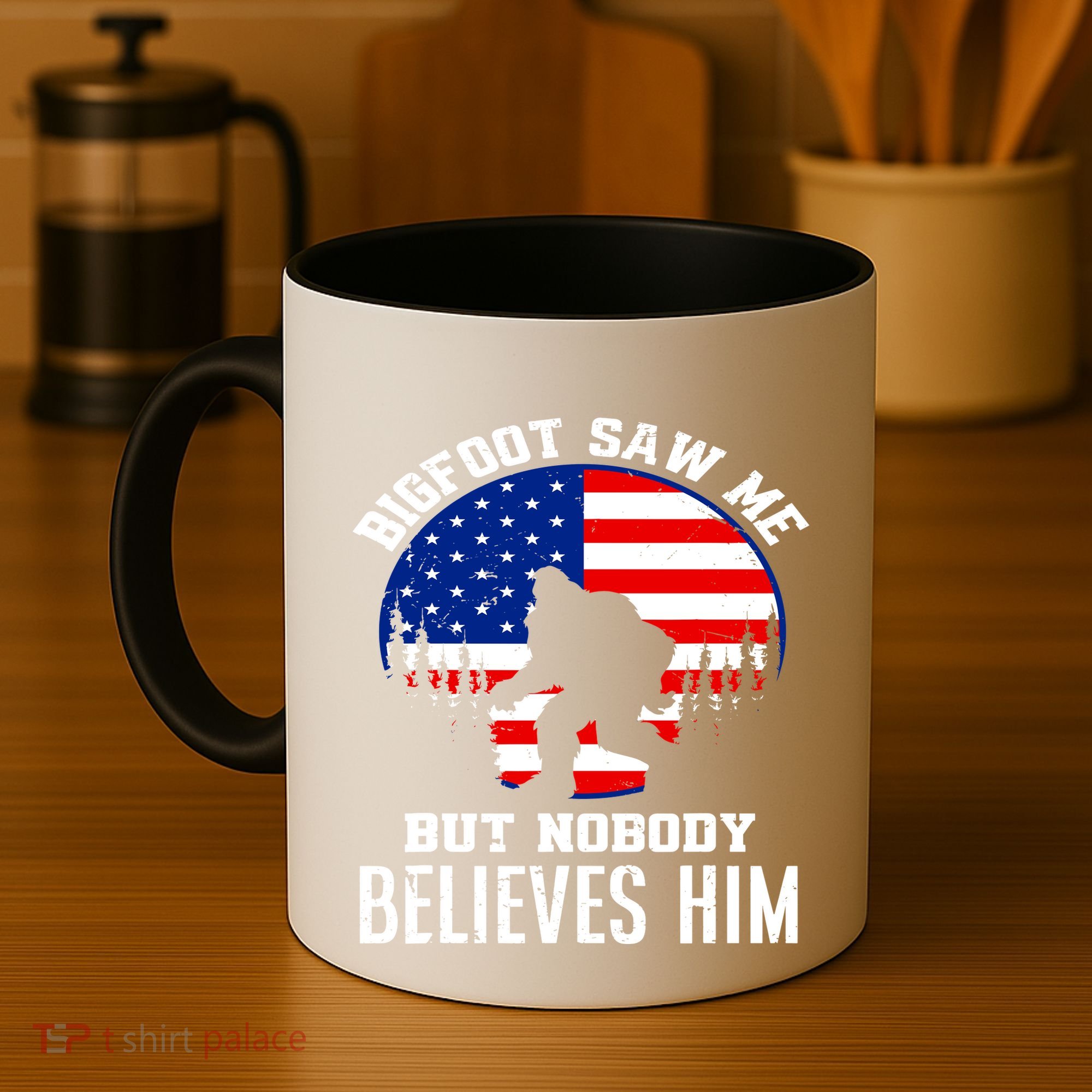 Bigfoot Saw Me But Nobody Believes Him Funny Bigfoot Coffee Mug