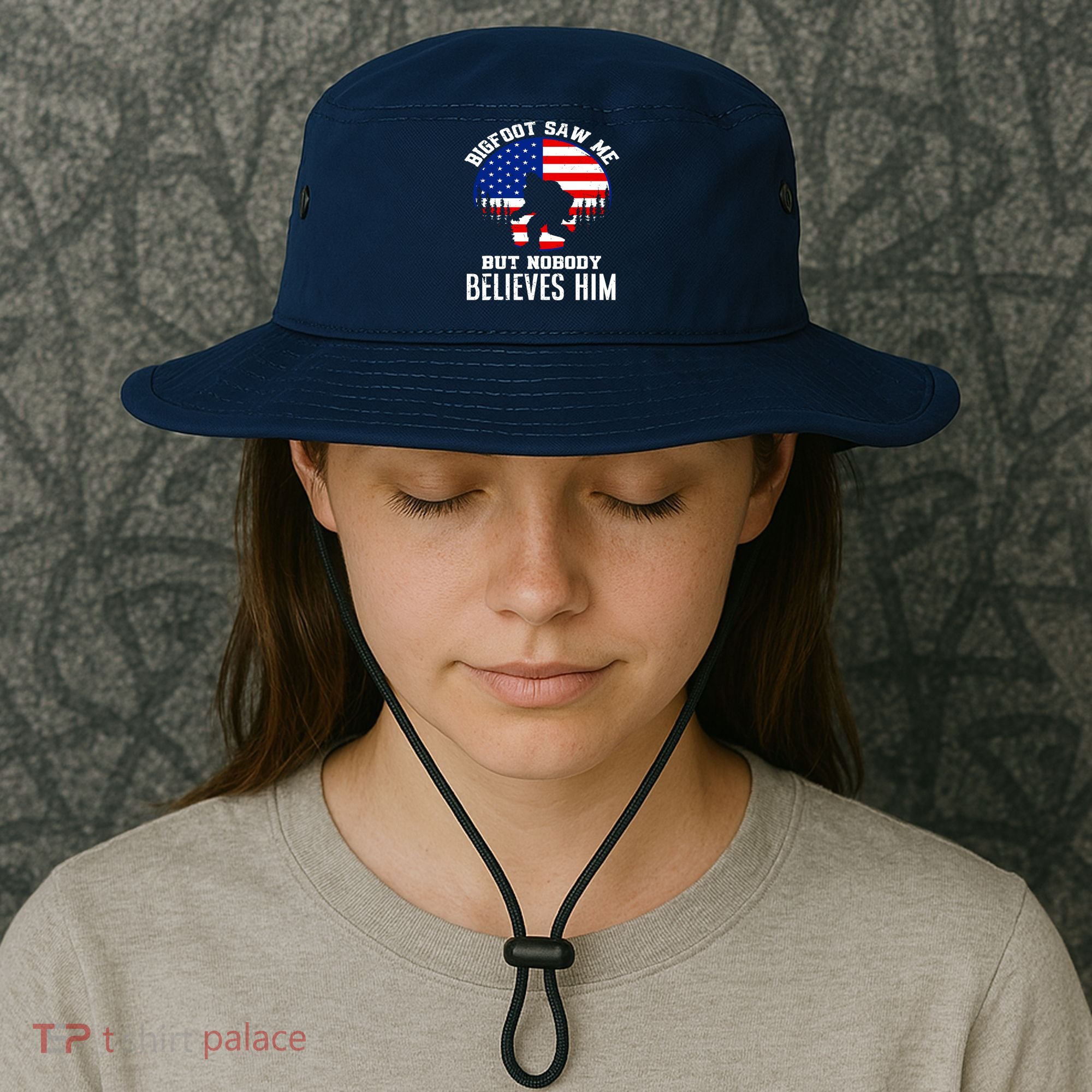 Bigfoot Saw Me But Nobody Believes Him Funny Bigfoot Bucket Hat