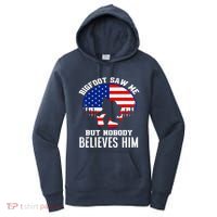 Bigfoot Saw Me But Nobody Believes Him Funny Bigfoot Women's Hoodie thumb 0