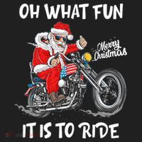 Biker Santa Motorcycle Fan Merry Christmas Xmas Holidays Women's Sweatshirt thumb 2