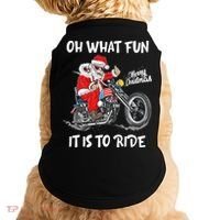 Biker Santa Motorcycle Fan Merry Christmas Xmas Holidays Doggie Tank thumb 0