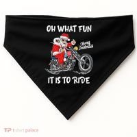 Biker Santa Motorcycle Fan Merry Christmas Xmas Holidays USA-Made Doggie Bandana thumb 0