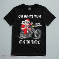 Biker Santa Motorcycle Fan Merry Christmas Xmas Holidays T-Shirt thumb 5