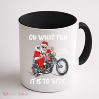 Biker Santa Motorcycle Fan Merry Christmas Xmas Holidays Coffee Mug thumb 1