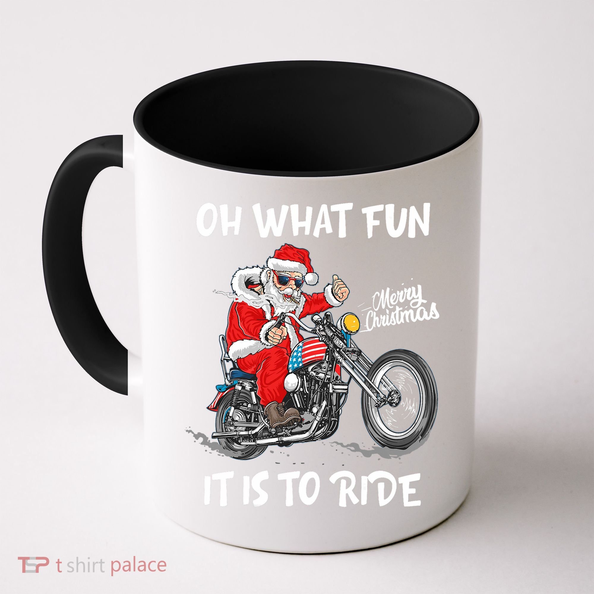 Biker Santa Motorcycle Fan Merry Christmas Xmas Holidays Coffee Mug