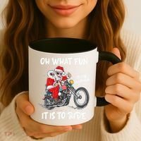 Biker Santa Motorcycle Fan Merry Christmas Xmas Holidays Coffee Mug thumb 3