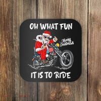 Biker Santa Motorcycle Fan Merry Christmas Xmas Holidays Coaster thumb 0
