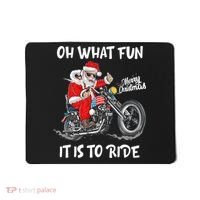 Biker Santa Motorcycle Fan Merry Christmas Xmas Holidays Mousepad thumb 0