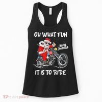 Biker Santa Motorcycle Fan Merry Christmas Xmas Holidays Women's Tank Top thumb 0
