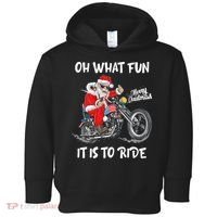 Biker Santa Motorcycle Fan Merry Christmas Xmas Holidays Toddler Hoodie thumb 0