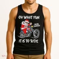 Biker Santa Motorcycle Fan Merry Christmas Xmas Holidays Tank Top thumb 3