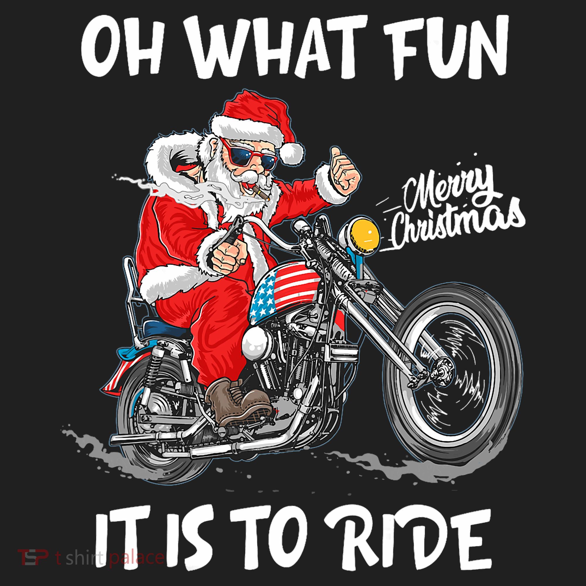 Biker Santa Motorcycle Fan Merry Christmas Xmas Holidays Golf Towel