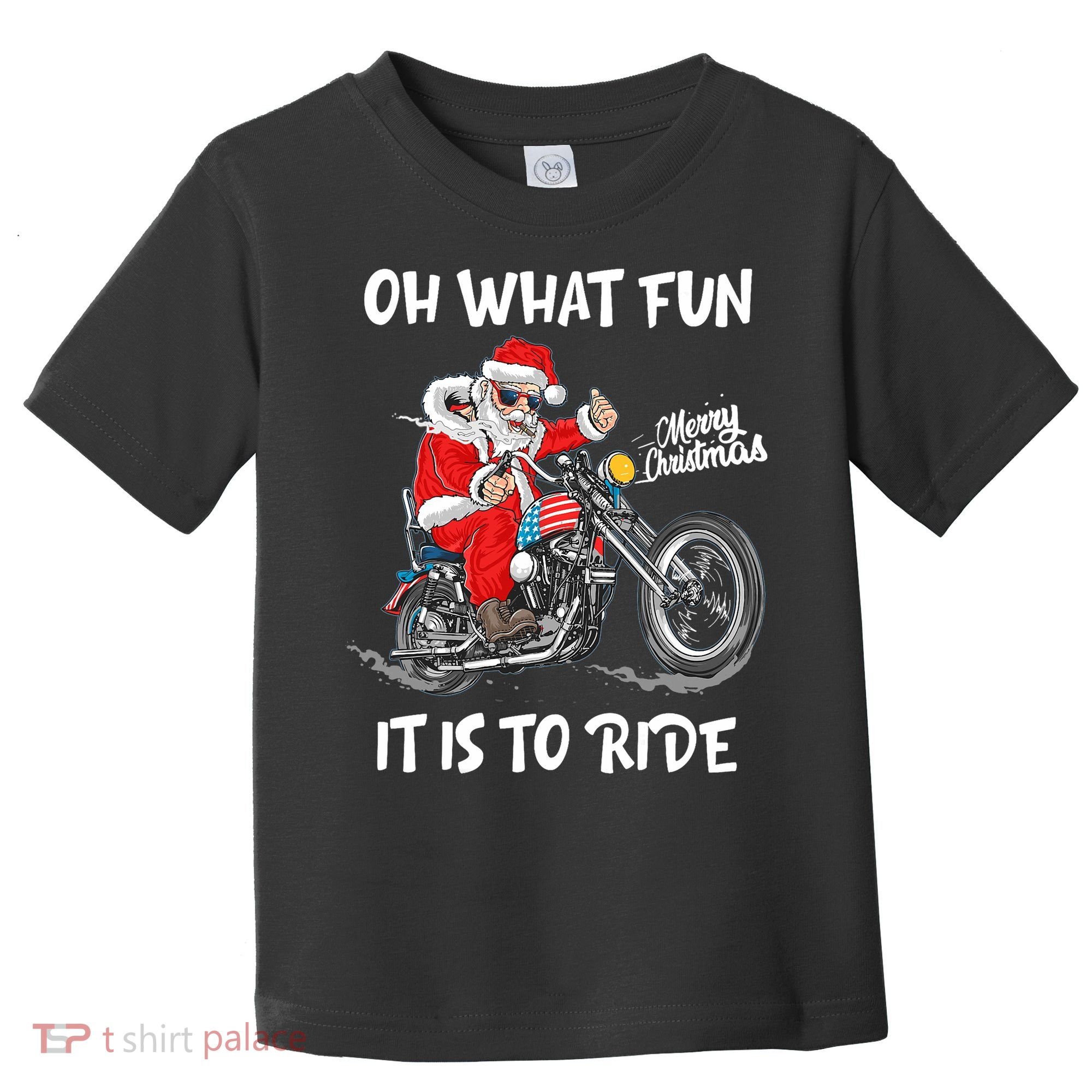 Biker Santa Motorcycle Fan Merry Christmas Xmas Holidays Toddler T-Shirt
