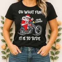 Biker Santa Motorcycle Fan Merry Christmas Xmas Holidays Women's T-Shirt thumb 2