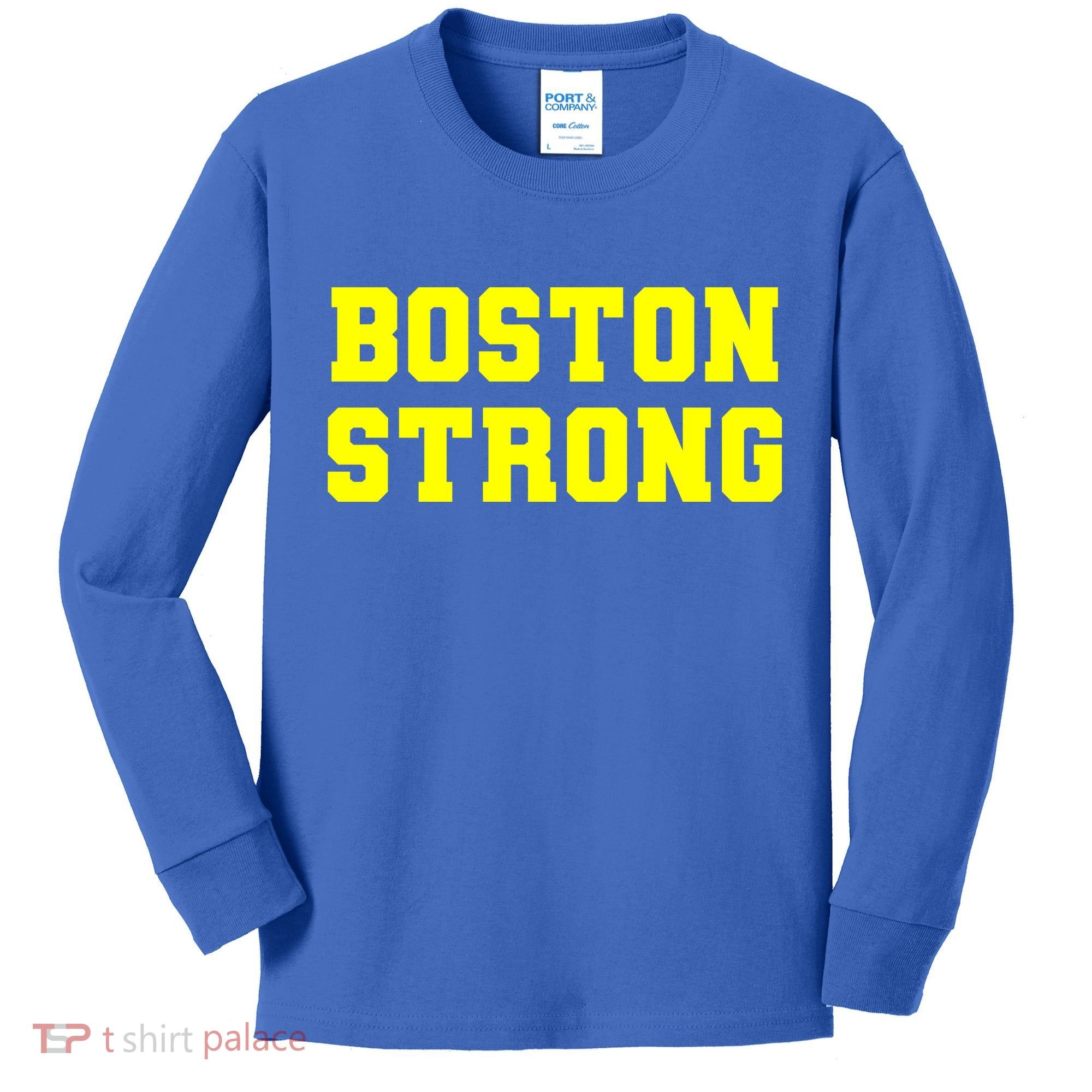Boston Strong Marathon Running Kids Long Sleeve Shirt