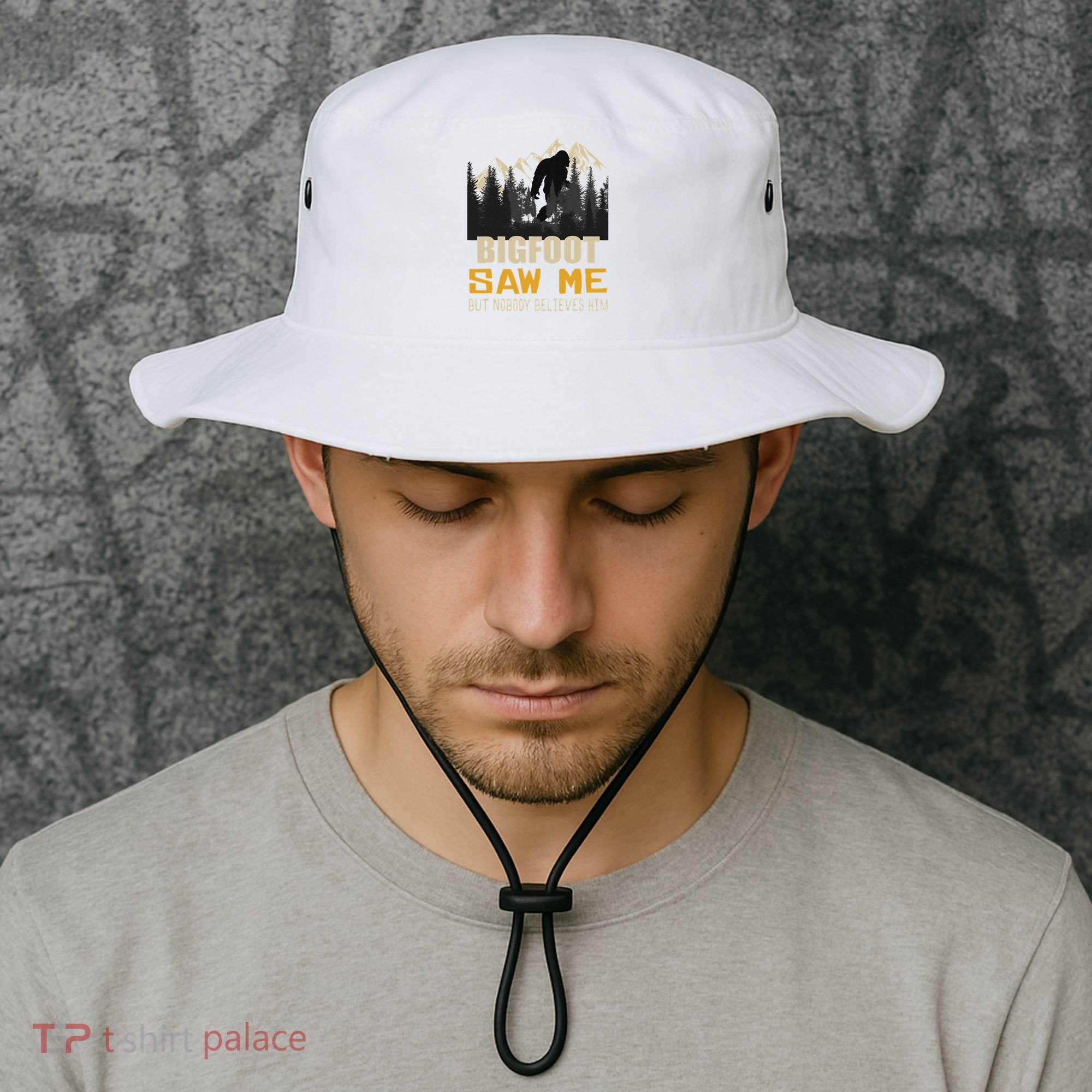 Bigfoot Saw Me But Nobody Believes Him Funny Sasquatch Bucket Hat