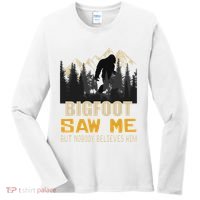 Bigfoot Saw Me But Nobody Believes Him Funny Sasquatch Women's Long Sleeve Shirt thumb 0