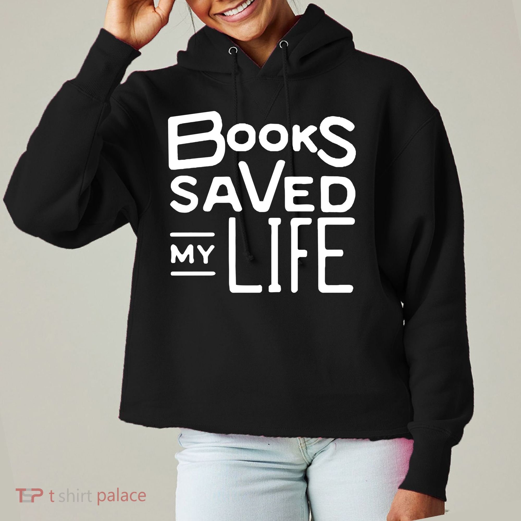 Books Saved My Life Ladies Heavyweight Boxy Pullover Hoodie