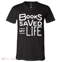 Books Saved My Life V-Neck T-Shirt thumb 0