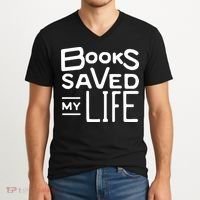 Books Saved My Life V-Neck T-Shirt thumb 2