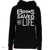 Books Saved My Life Womens Funnel Neck Pullover Hood thumb 0