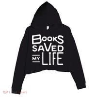 Books Saved My Life Crop Fleece Hoodie thumb 0