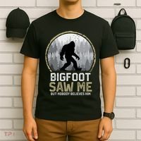 Bigfoot Saw Me Nobody Believes Him Funny Sasquatch Bigfoot T-Shirt thumb 6