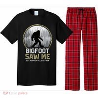 Bigfoot Saw Me Nobody Believes Him Funny Sasquatch Bigfoot Pajama Set thumb 0