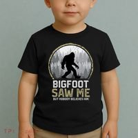 Bigfoot Saw Me Nobody Believes Him Funny Sasquatch Bigfoot Toddler T-Shirt thumb 2