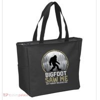 Bigfoot Saw Me Nobody Believes Him Funny Sasquatch Bigfoot Tote Bag thumb 2