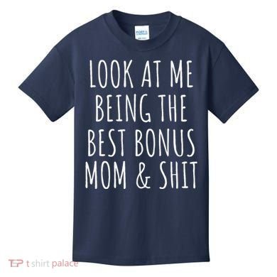 Bonus Step Mom Mothers Day From Stepdaughter Stepson Stepmom Kids T-Shirt