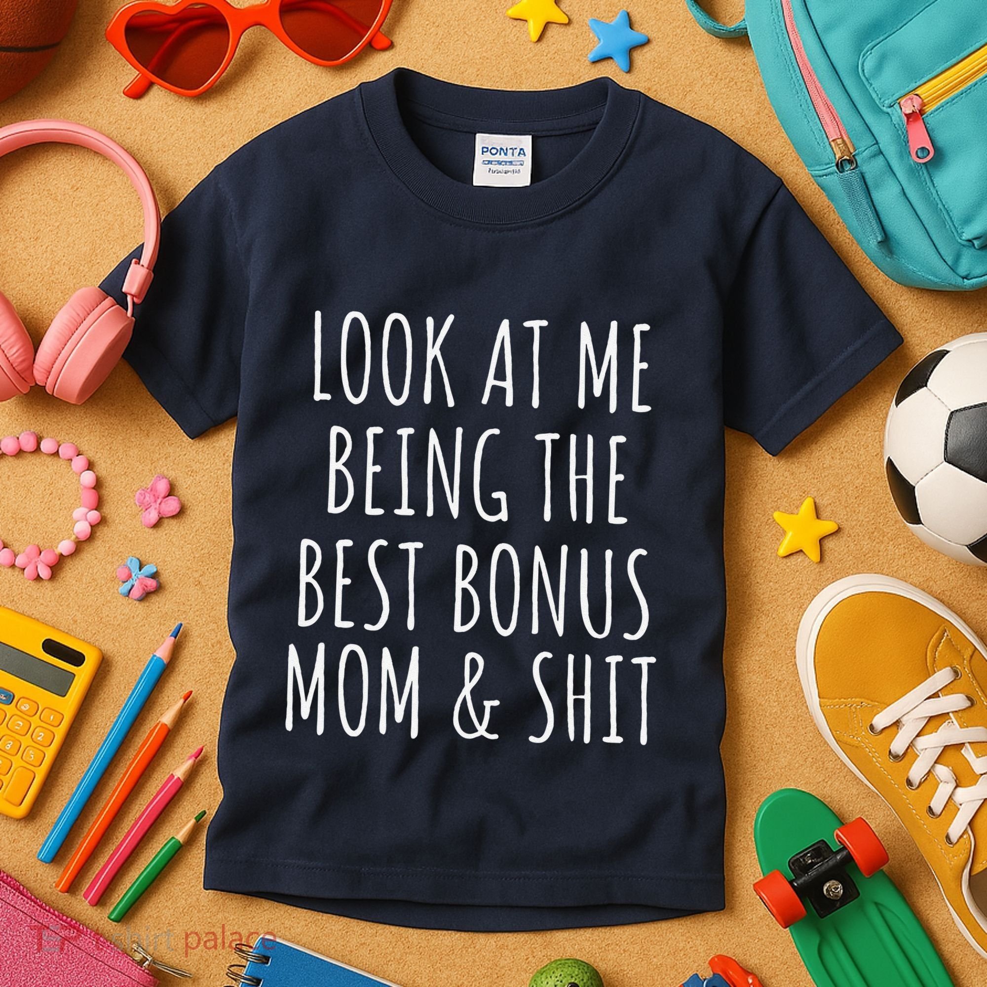 Bonus Step Mom Mothers Day From Stepdaughter Stepson Stepmom Kids T-Shirt