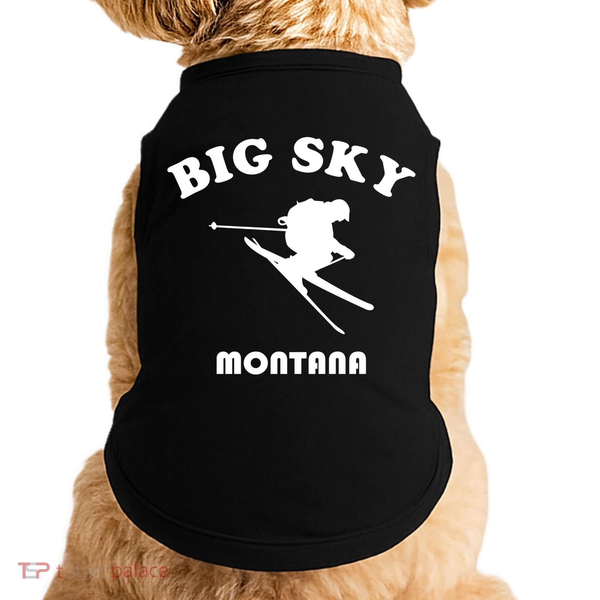 Big Sky Montana Gift Usa Ski Retro Gift Doggie Tank