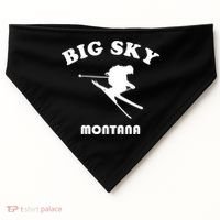 Big Sky Montana Gift Usa Ski Retro Gift USA-Made Doggie Bandana thumb 0
