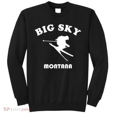 Big Sky Montana Gift Usa Ski Retro Gift Sweatshirt