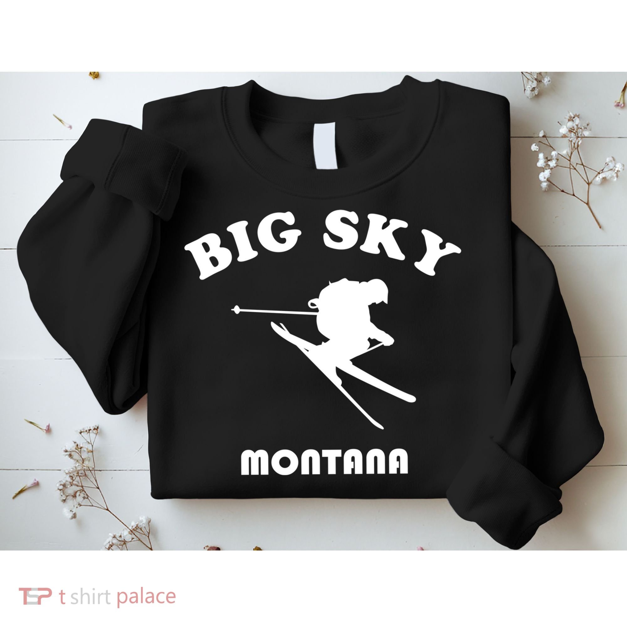 Big Sky Montana Gift Usa Ski Retro Gift Sweatshirt