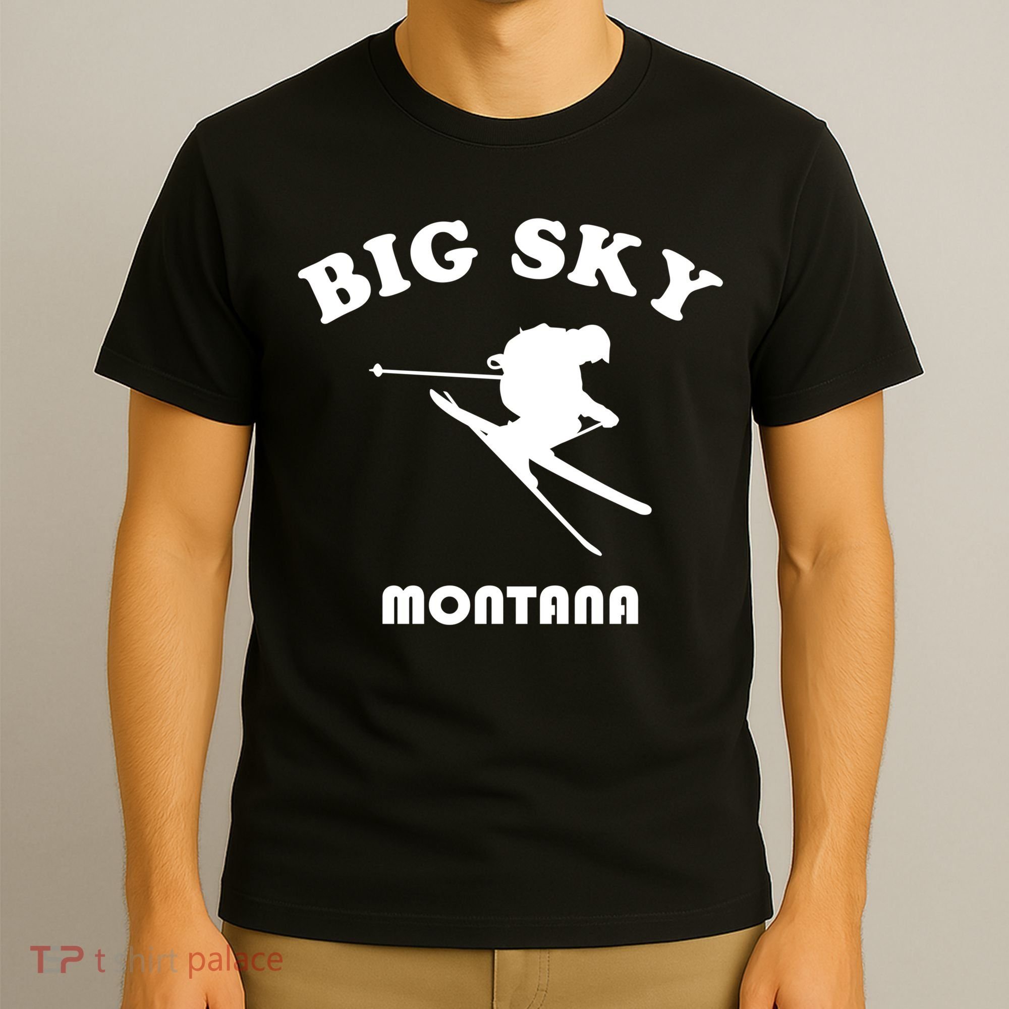 Big Sky Montana Gift Usa Ski Retro Gift T-Shirt