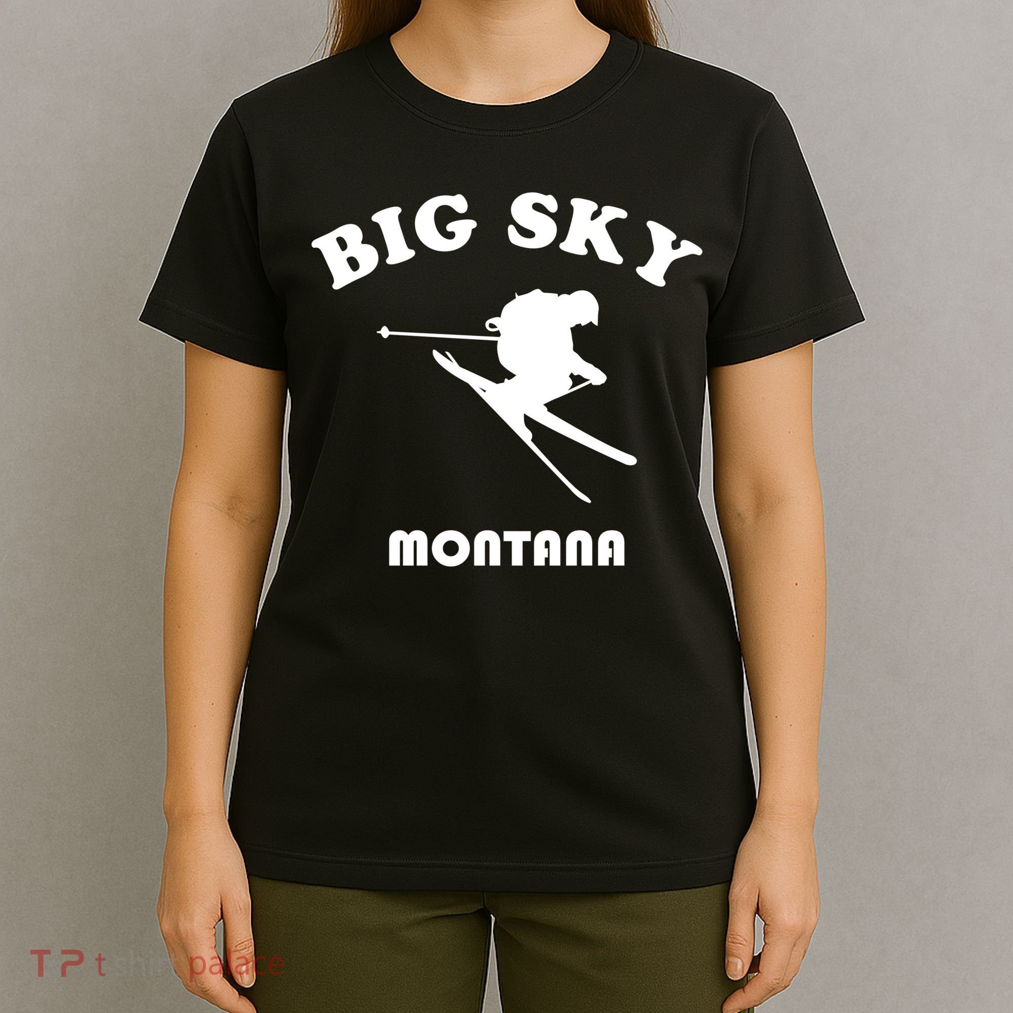 Big Sky Montana Gift Usa Ski Retro Gift T-Shirt