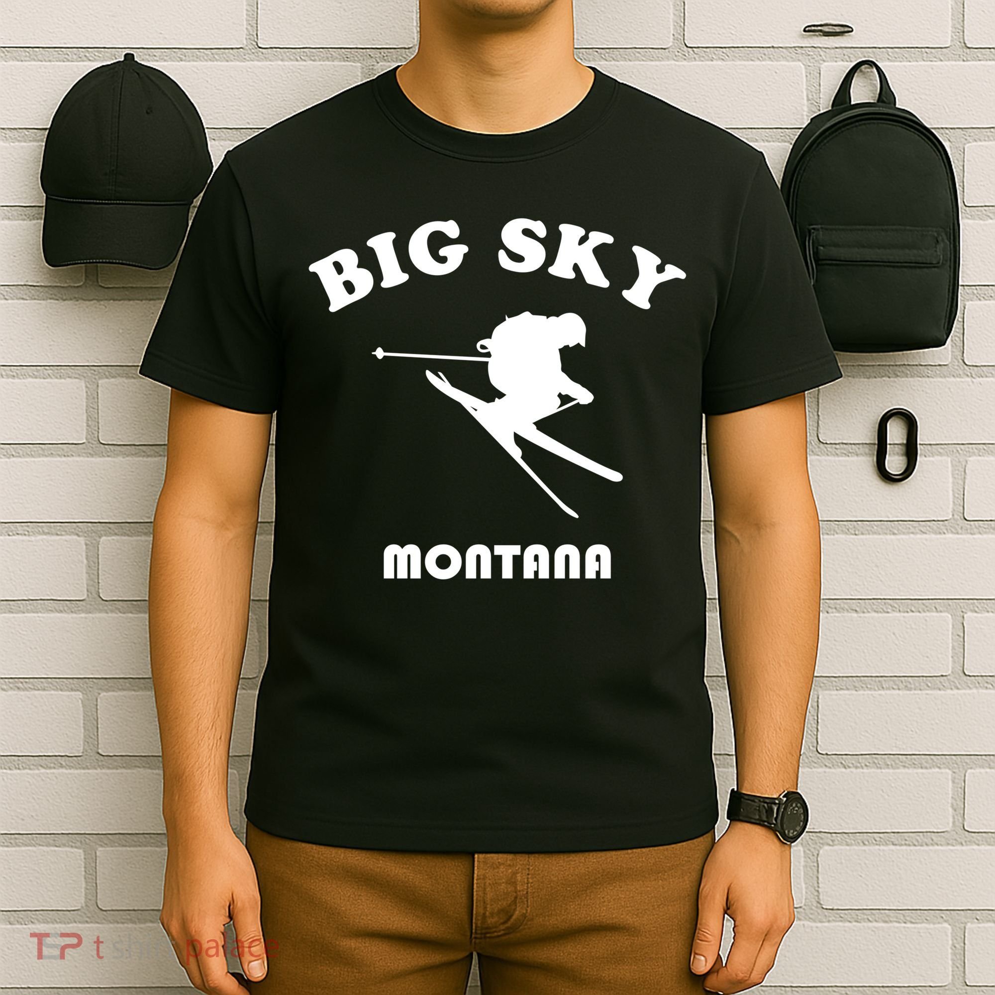 Big Sky Montana Gift Usa Ski Retro Gift T-Shirt