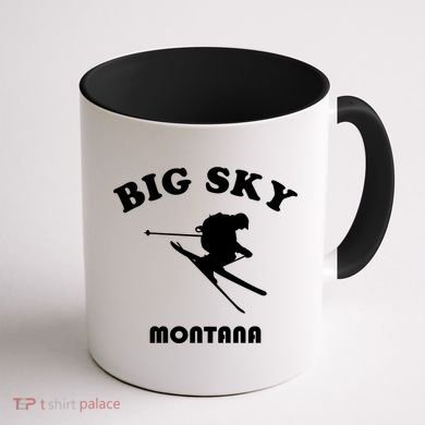 Big Sky Montana Gift Usa Ski Retro Gift Coffee Mug back
