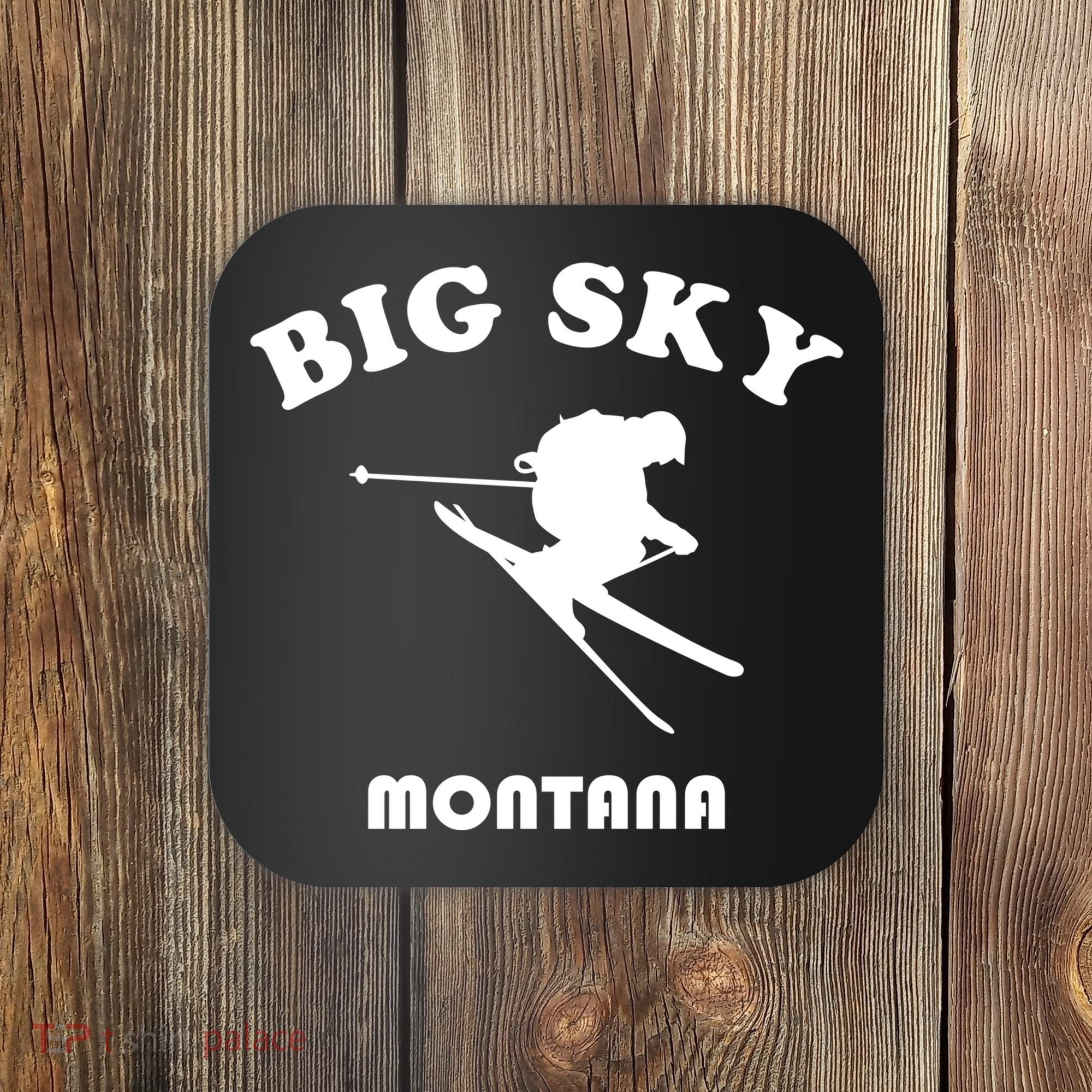 Big Sky Montana Gift Usa Ski Retro Gift Coaster