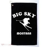 Big Sky Montana Gift Usa Ski Retro Gift Golf Towel thumb 0