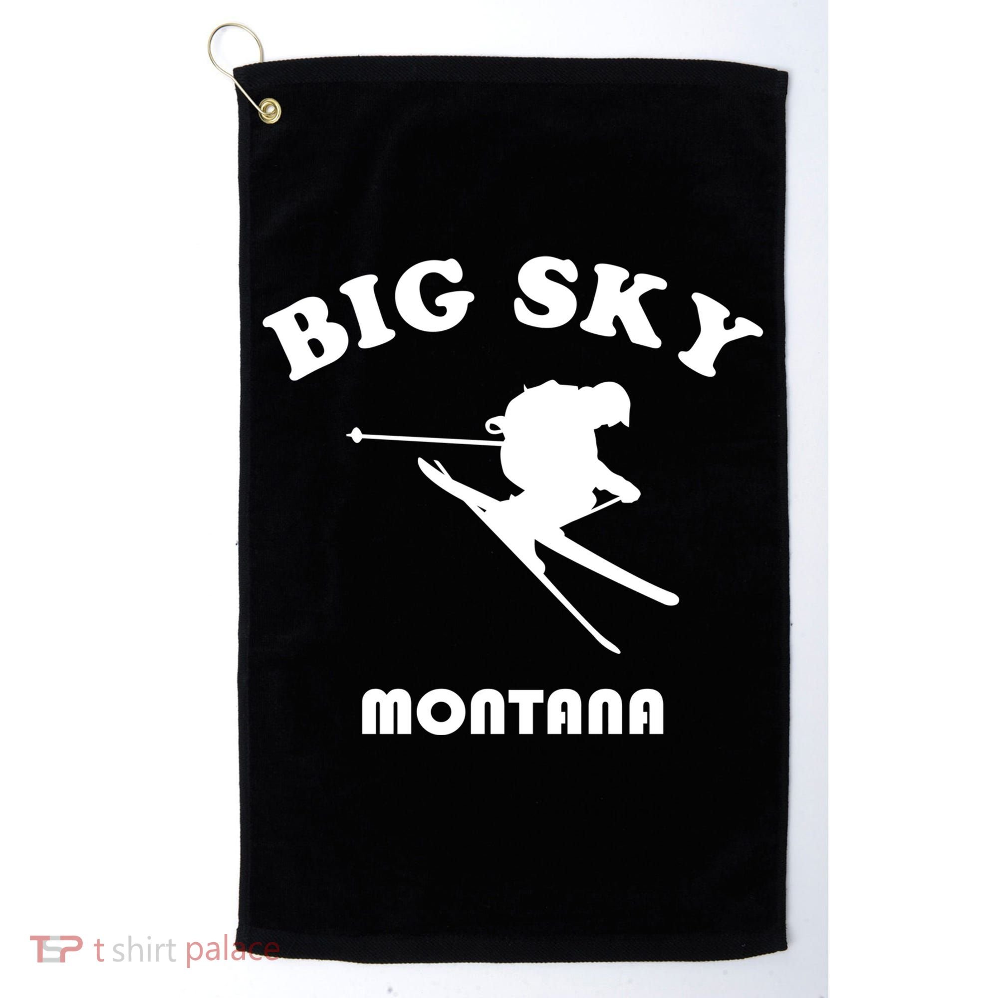 Big Sky Montana Gift Usa Ski Retro Gift Golf Towel