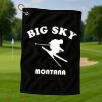 Big Sky Montana Gift Usa Ski Retro Gift Golf Towel thumb 1
