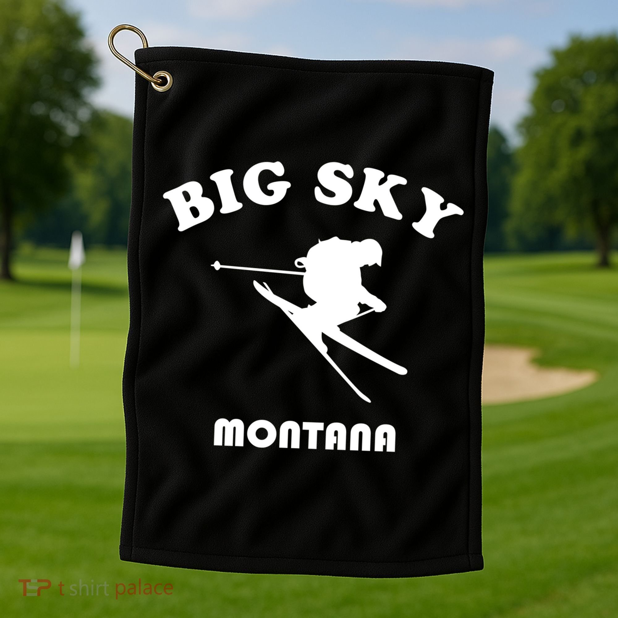 Big Sky Montana Gift Usa Ski Retro Gift Golf Towel