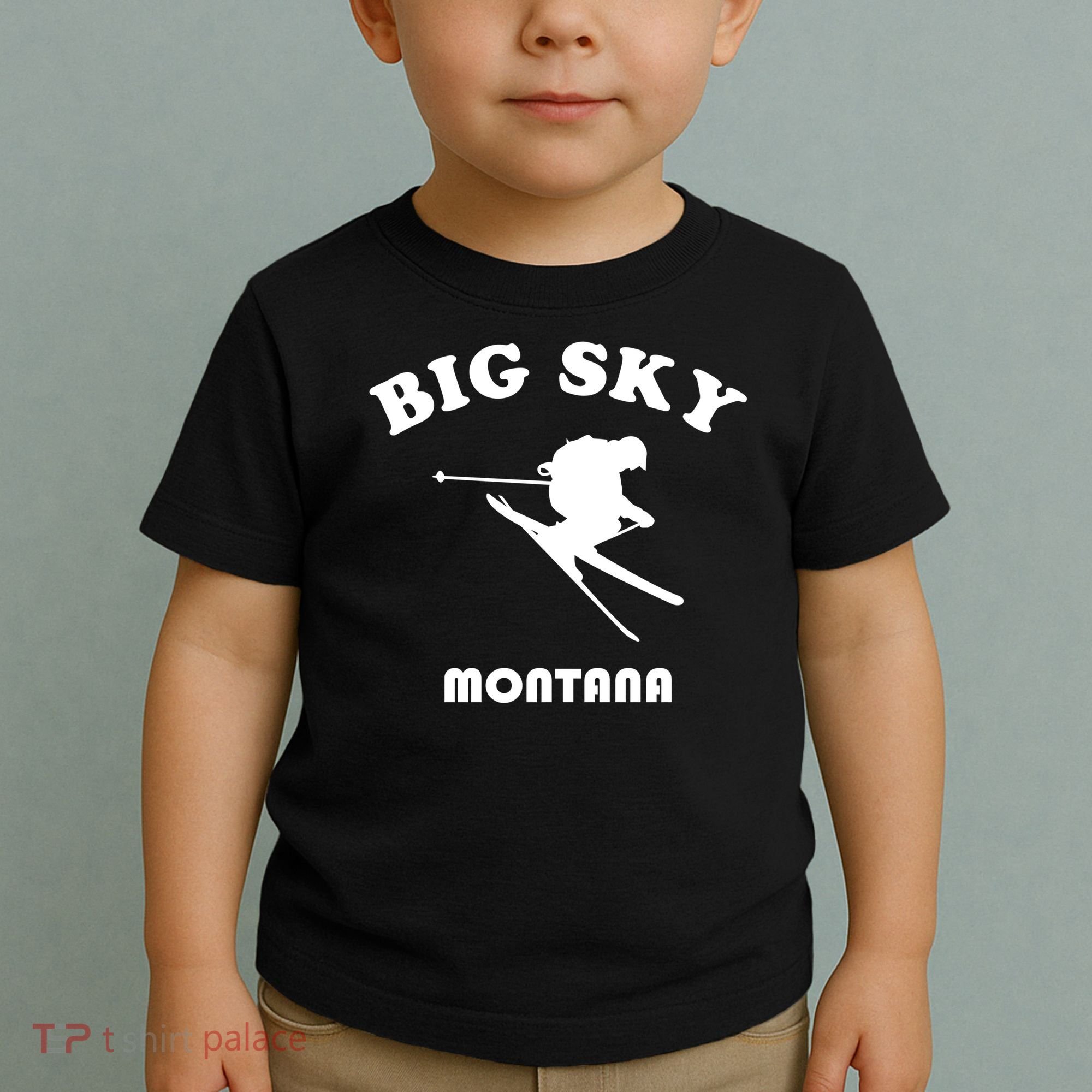 Big Sky Montana Gift Usa Ski Retro Gift Toddler T-Shirt