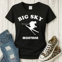 Big Sky Montana Gift Usa Ski Retro Gift Women's T-Shirt thumb 3