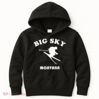 Big Sky Montana Gift Usa Ski Retro Gift Kids Hoodie thumb 0